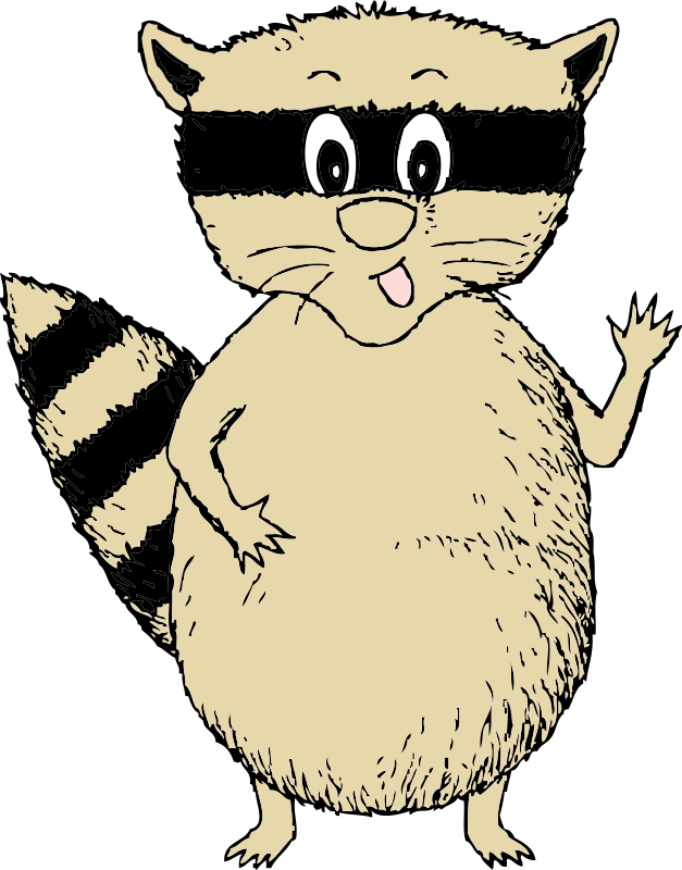 Raccoon - Raccoon Cartoon Clear Background (627x800), Png Download