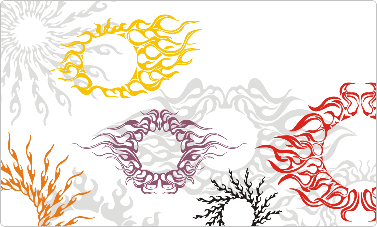 Vector Clipart Set - Round Tribal Tattoo (750x451), Png Download