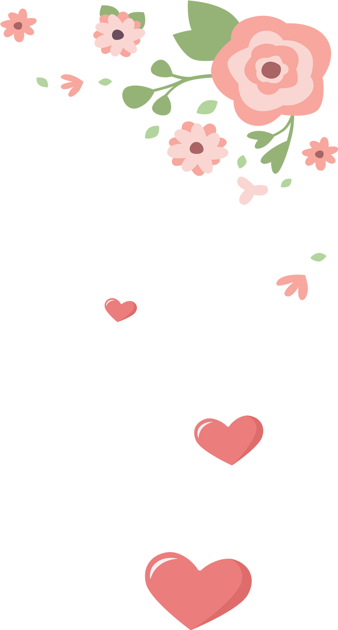 Dibujos Animados Hechos A Mano Con Flores Rosas Decorativas - Cartoon (2000x2800), Png Download