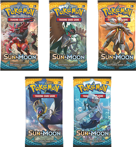 Pokemon Tcg Sun & Moon English Booster Pack 1 Random - Sun And Moon Booster Packs (472x480), Png Download