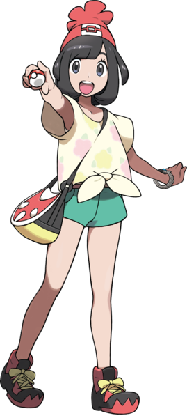 Sun Moon Protagonist Female - Pokemon Moon Character (269x600), Png Download