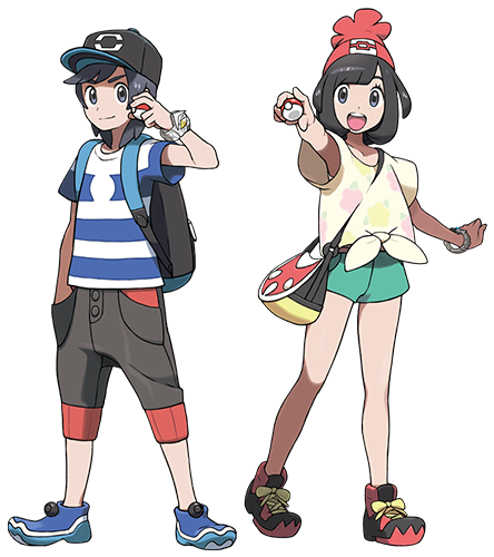 Hero And Heroine , - Pokemon Sun Moon Character (500x500), Png Download
