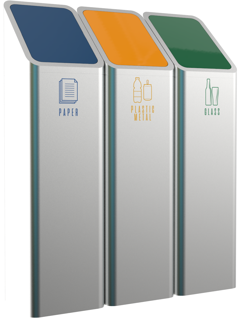 Stainless Steel Recycling Bins - Bucharest (2000x2000), Png Download