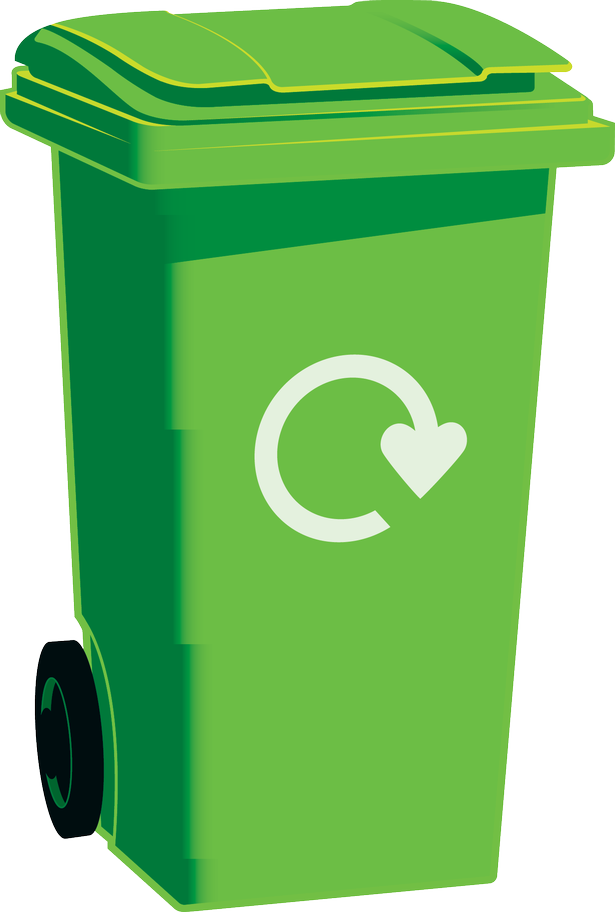 Large Green Bin - Green Bin Clipart (615x912), Png Download