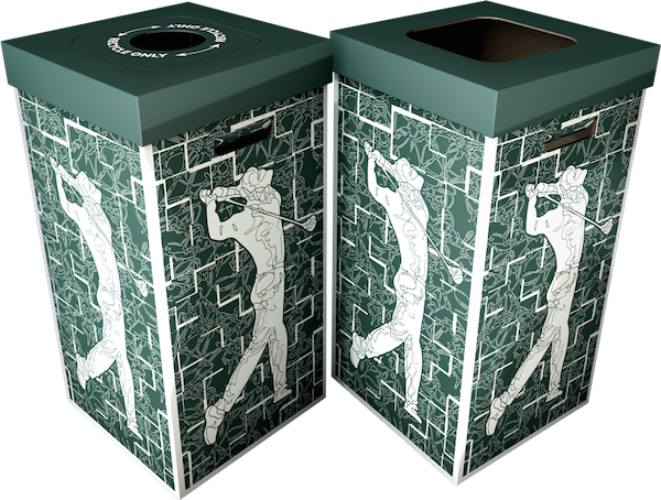 Golfer Theme - Recycle Bin Made Of Cardboard (600x454), Png Download