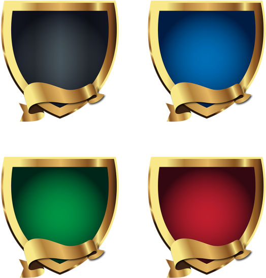 Golden Shields Logo Icon Badges Collection, Shield, - Icon (640x640), Png Download