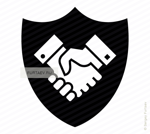 Vector Icon Of Handshaking On Shield - Secure Vector (620x553), Png Download