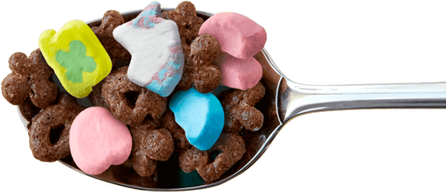Chocolate Spoonful - Chocolate Lucky Charms Png (663x279), Png Download