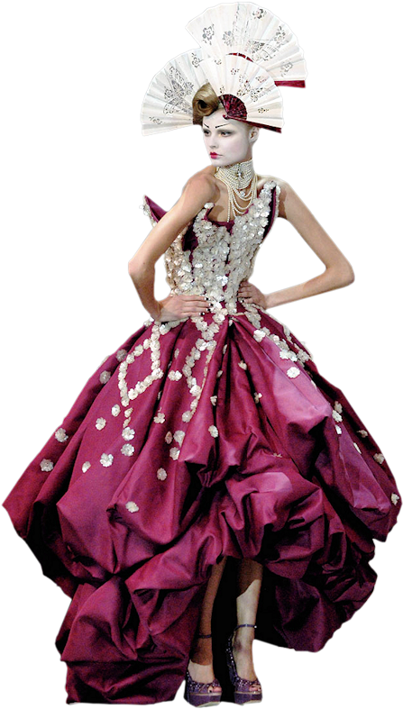 Png Modelos Y Flores Variado - Haute Couture (472x796), Png Download
