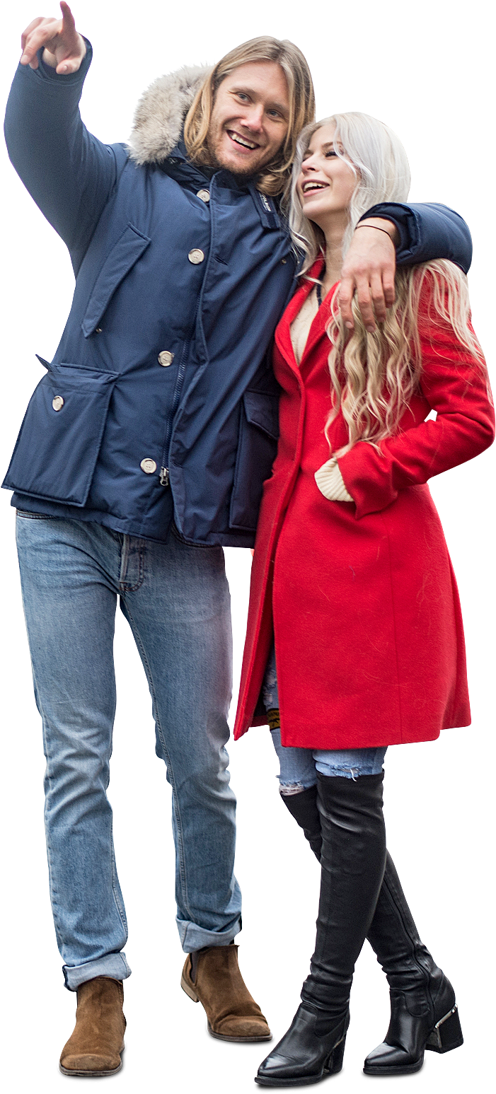 Cut Out Winter Couple Standing - Cut Out People Winter (720x1563), Png Download