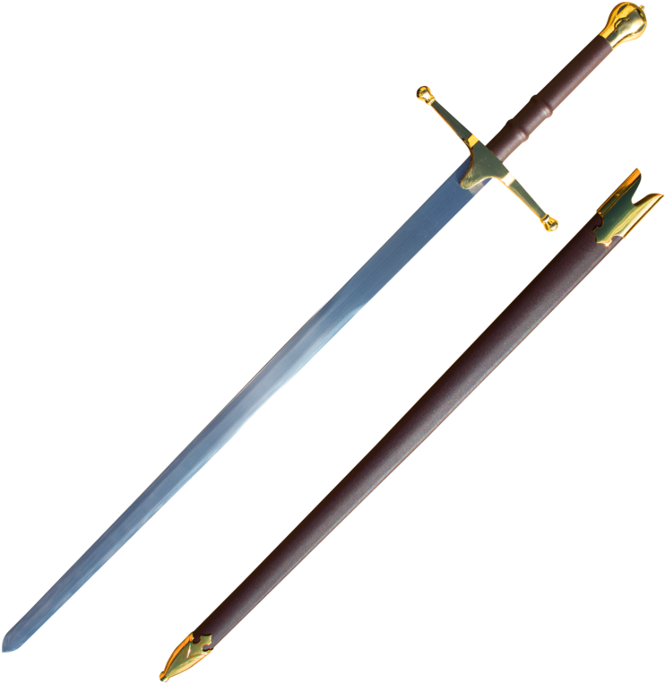 William Wallace Sword - Double Gold Sword Png (800x800), Png Download