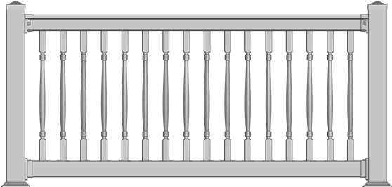 Compare Our Rail - White Porch Railing Png (595x300), Png Download