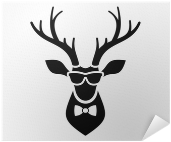 Deer Head Icon With Hipster Sunglasses And Bow Tie - Deer Sunglasses Vector (400x400), Png Download