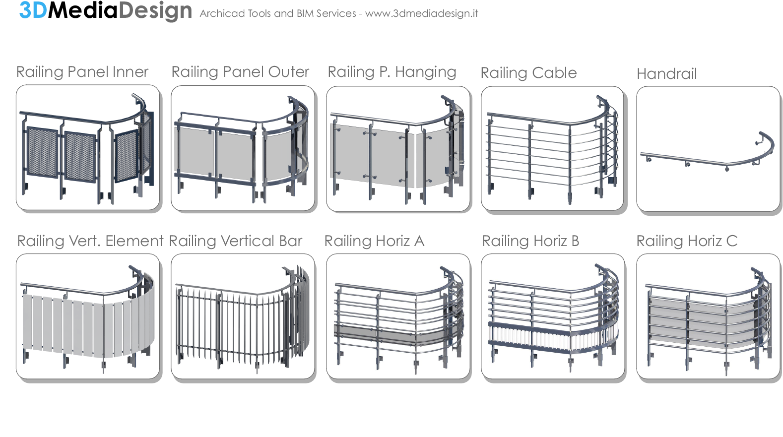 3dmd Archicad Railings Updated - Illustration (1600x900), Png Download