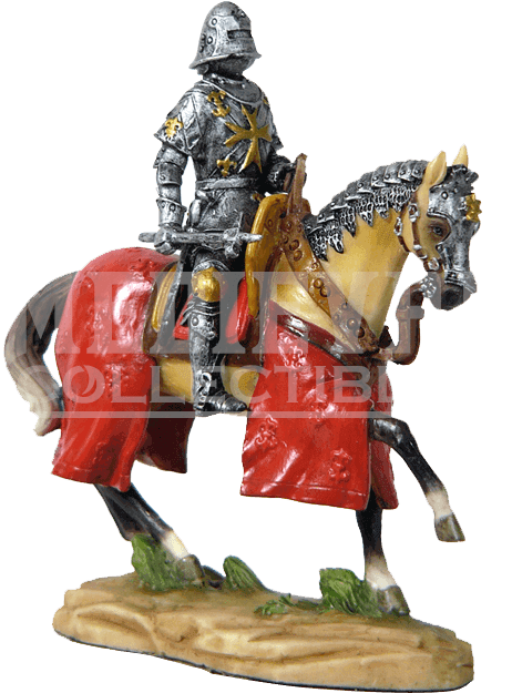 Armored Crusader On Horseback With Maltese-cross Emblem - Veronese Crusader Statue On Horseback With Maltese (662x662), Png Download