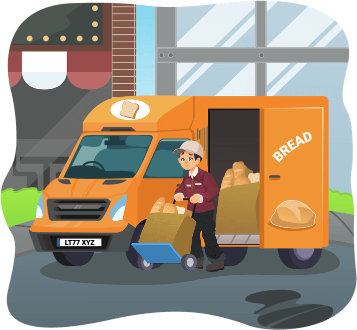 Sad Delivery Man With Unsold Bread - Clip Art (750x750), Png Download
