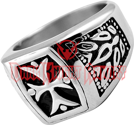 Stainless Steel Maltese Cross Ring - Style Jewelry Stainless Steel Biker Ring W/ Fleur De (463x463), Png Download