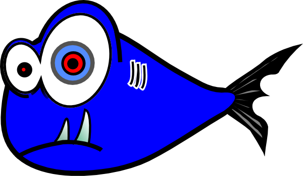 Fish Clipart Blue - Blue Fish Clipart (600x350), Png Download