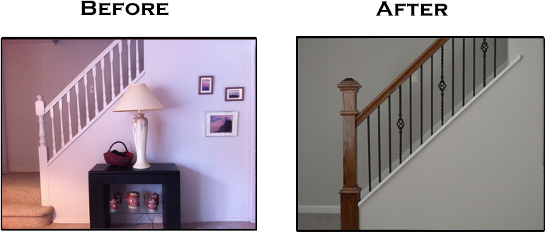 Years Of Painted Over Dowels, And A Banister That Did - Handrail (800x376), Png Download