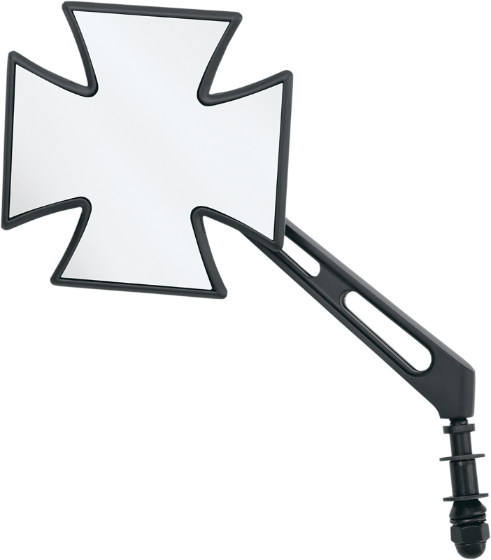 Drag Specialties Black Maltese Cross Universal Mirrors - Bicycle (702x800), Png Download