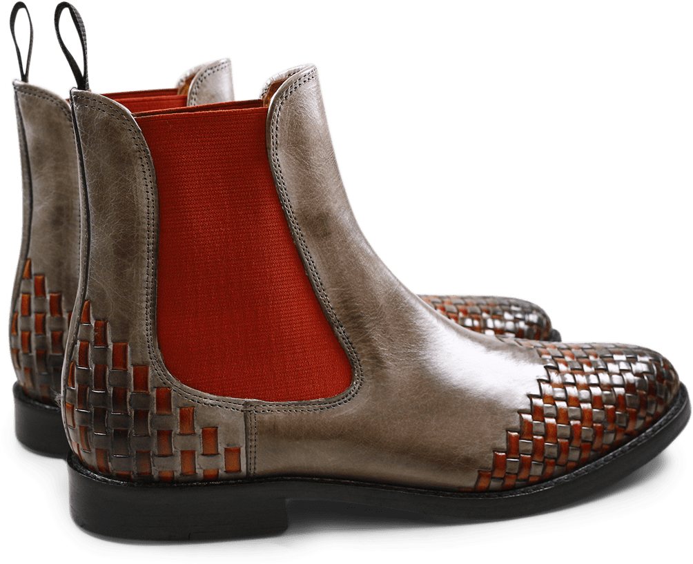 Ankle Boots Molly 10 Smoke Interlaced Orange Elastic - Chelsea Boot (1024x1024), Png Download