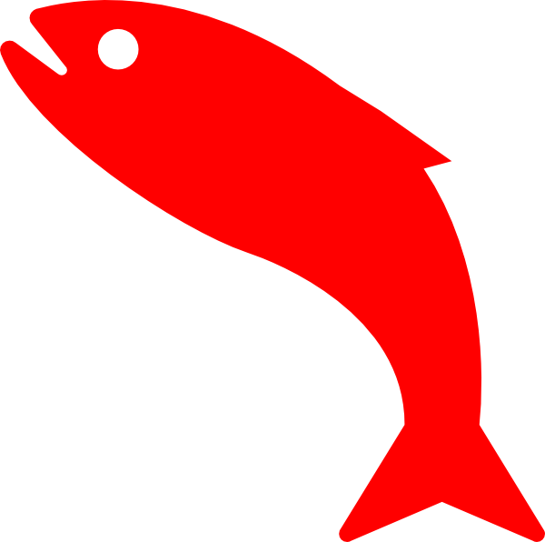 Banner Black And White Clip Art At Clker Com Vector - Red Fish Clip Art (600x596), Png Download