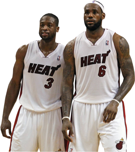 Lebron James Dwyane Wade - Lebron James And Dwyane Wade Png (690x600), Png Download