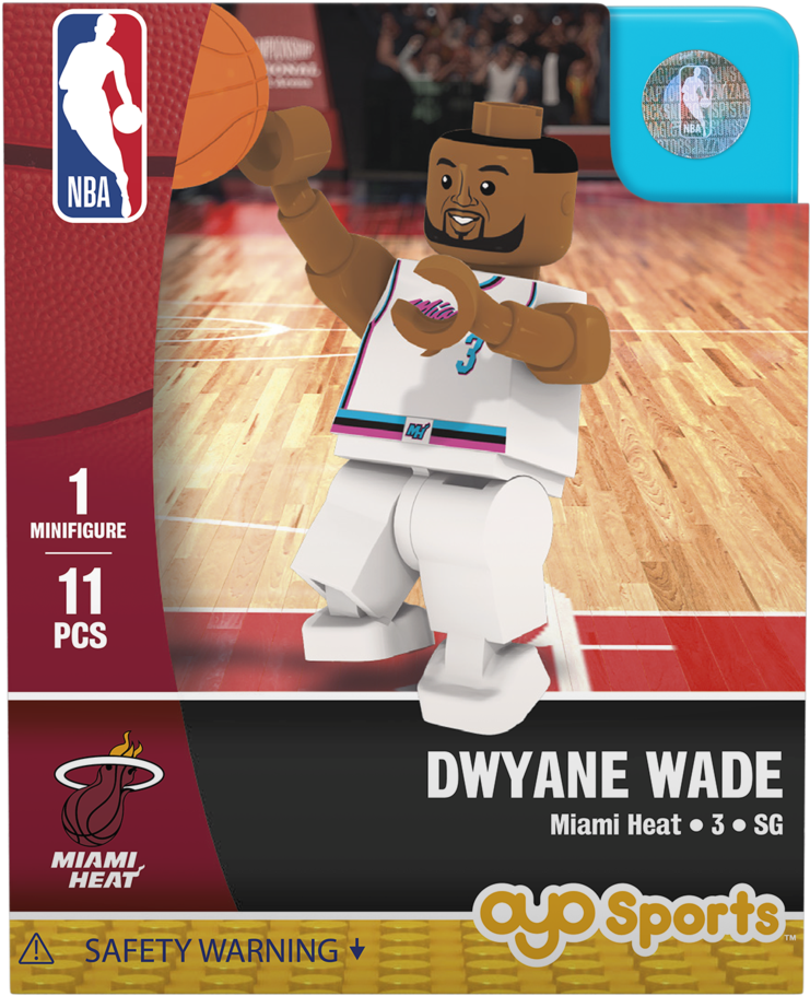 Oyo Sports Miami Heat Dwyane Wade Vice Uniform City - Oyo Sports Lego Nba Donovan Mitchell (600x600), Png Download