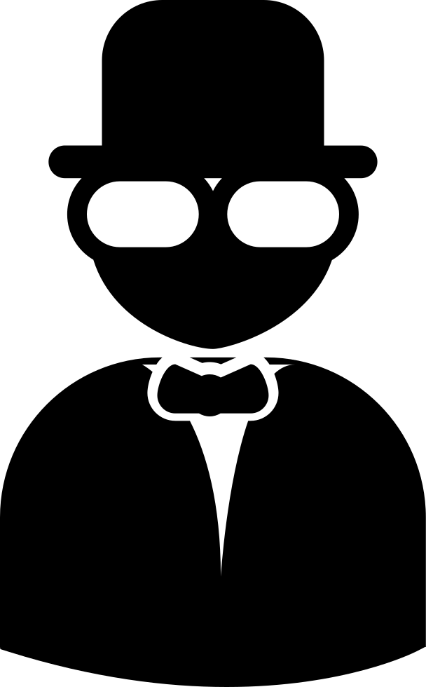 Male With Hat Suit And Tie Comments - Cartoon (608x980), Png Download
