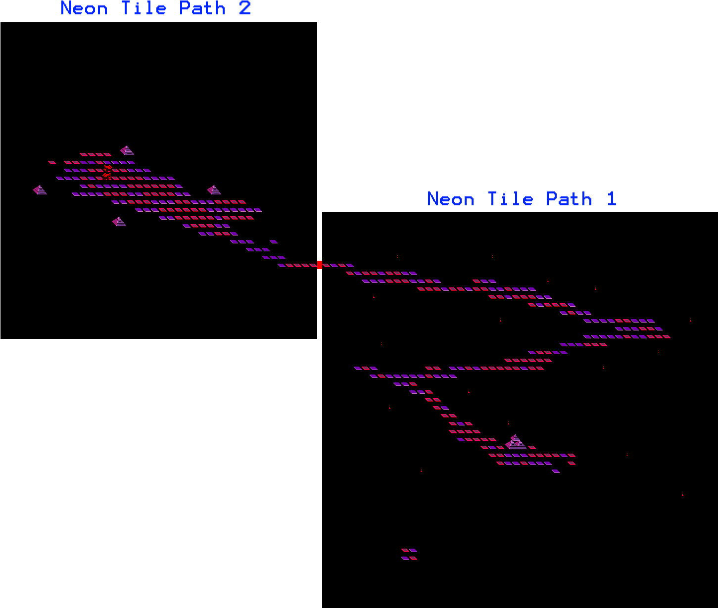 Neon Tile Path Map - Yume Nikki Tile Path (1450x1240), Png Download