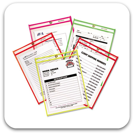 9 X 12 Clear/neon Red Stitched Shop Ticket Holder 15/bx (428x428), Png Download