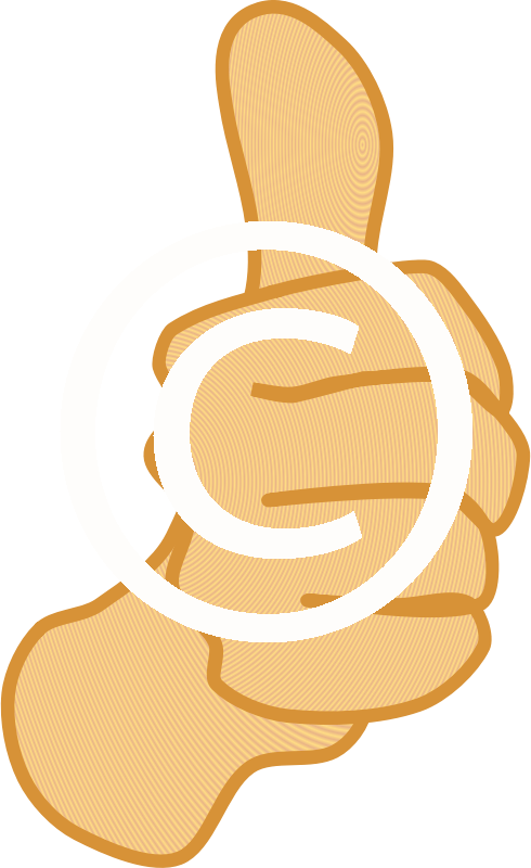 Thumbs Up - Cartoon Thumbs Up Shower Curtain (490x800), Png Download