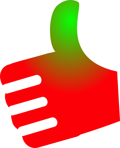 How To Set Use Thumb Up Red-green No Background Clipart (486x598), Png Download