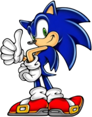 Sonic With Thumbs Up Psd5835 - Sonic Advance Sonic (317x400), Png Download