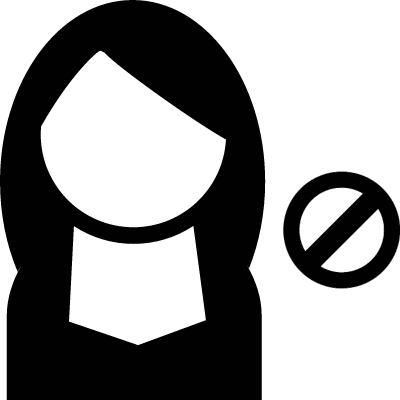 Femenine User With Cancel Sign Vector - Profile Question Mark Female (400x400), Png Download