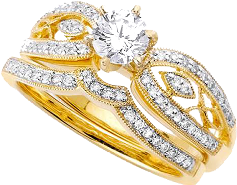 Gold Rings Png Transparent Image - Wedding Rings Gold For Women (500x500), Png Download