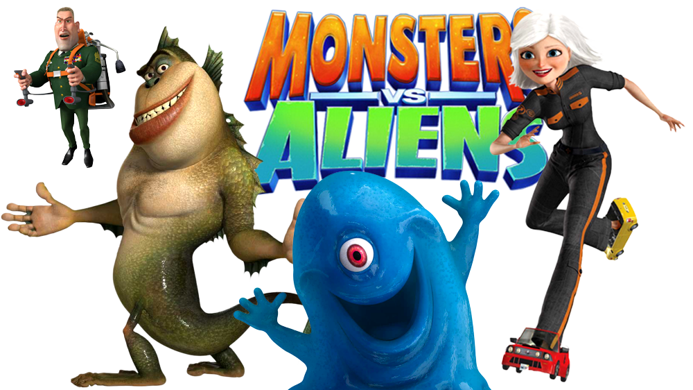 Aliens Image - Monsters Vs Aliens Png (1000x562), Png Download