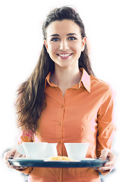 Waitress Png Final - Ladies Hotel Waiter Png (401x597), Png Download