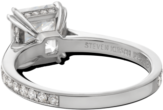 Ring Adore Asscher Platinum Diamonds Solitaire Steven - Pre-engagement Ring (410x410), Png Download