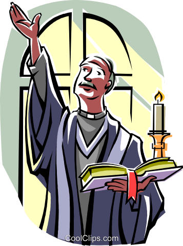 Religious Ceremony Priest With Bible Royalty Free Vector - Priest Clipart Png Transparent (357x480), Png Download