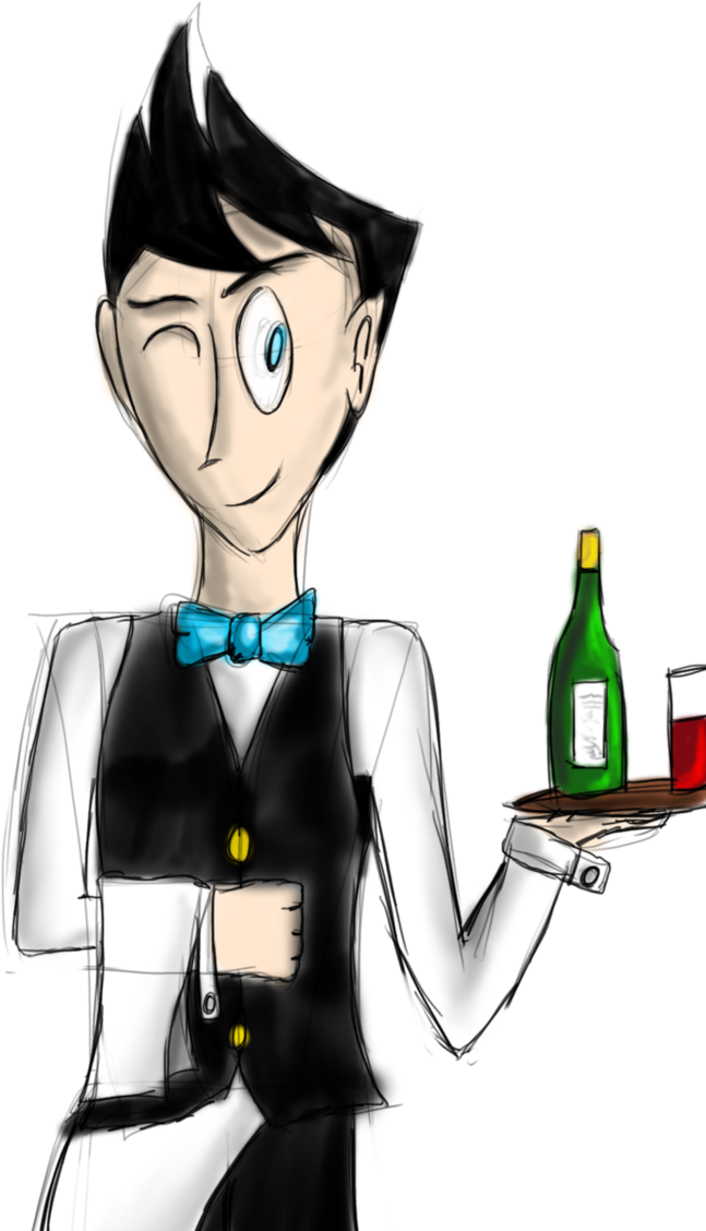 Waiter Transparent Images - Head Waiter Cartoon (707x1131), Png Download