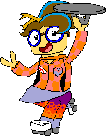 Lego Waitress Penny - Cartoon (394x496), Png Download