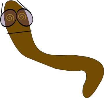 Worm Glasses Computer Icons Download Drawing - Worm Clip Art (359x340), Png Download