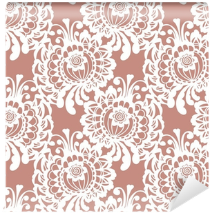 Lace Vector Fabric Seamless Pattern With Flowers Wall - Lace (400x400), Png Download