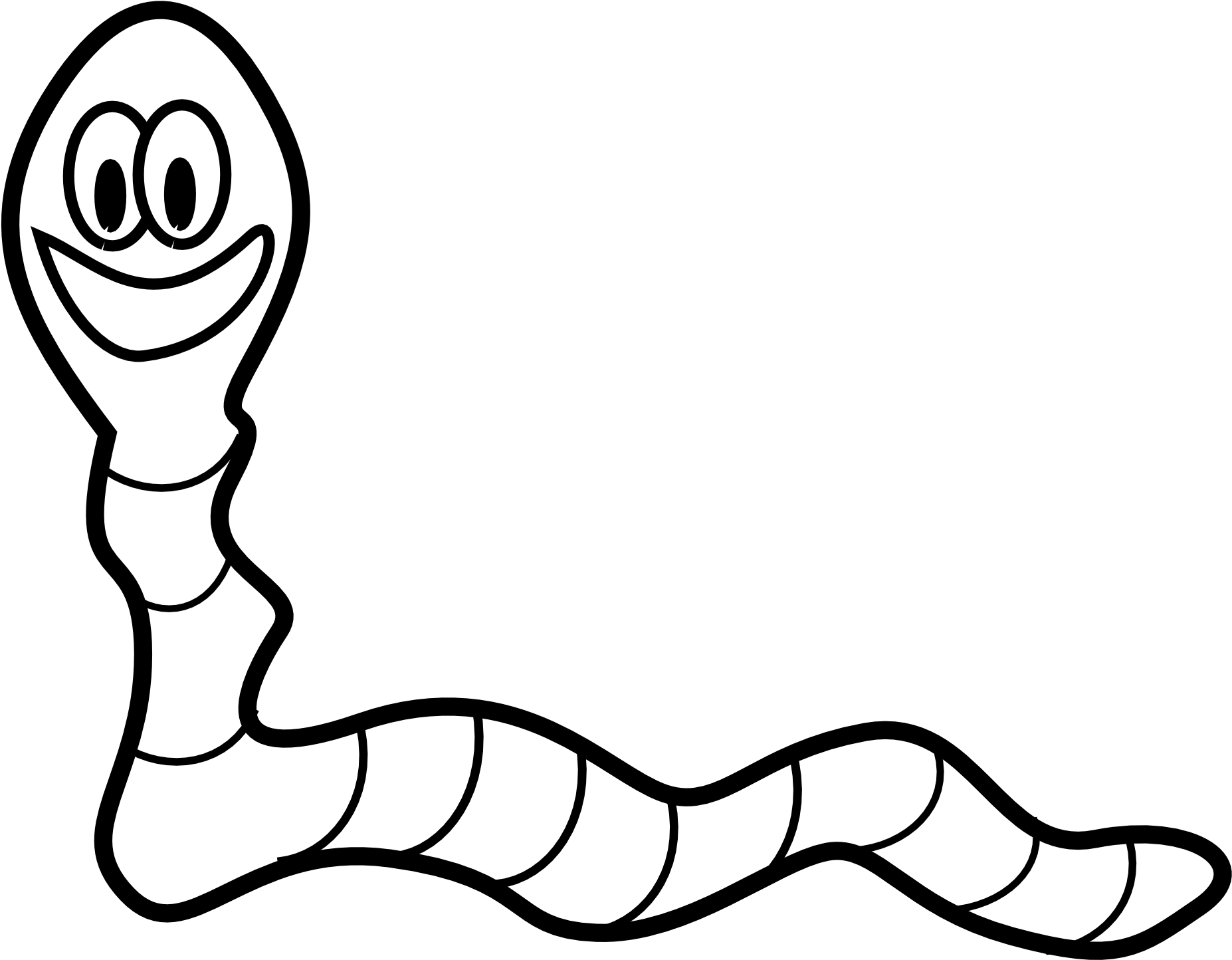 Worm Drawing At Getdrawings - Black And White Worm Clipart (555x416), Png Download