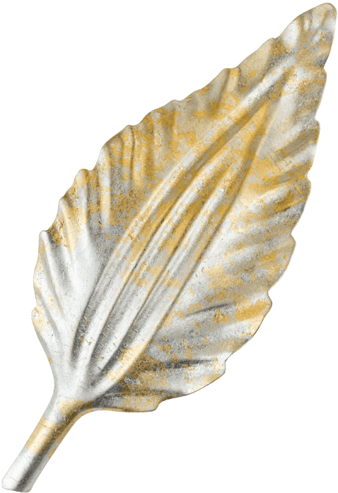 Silver & Gold Leaf - Silver (496x702), Png Download