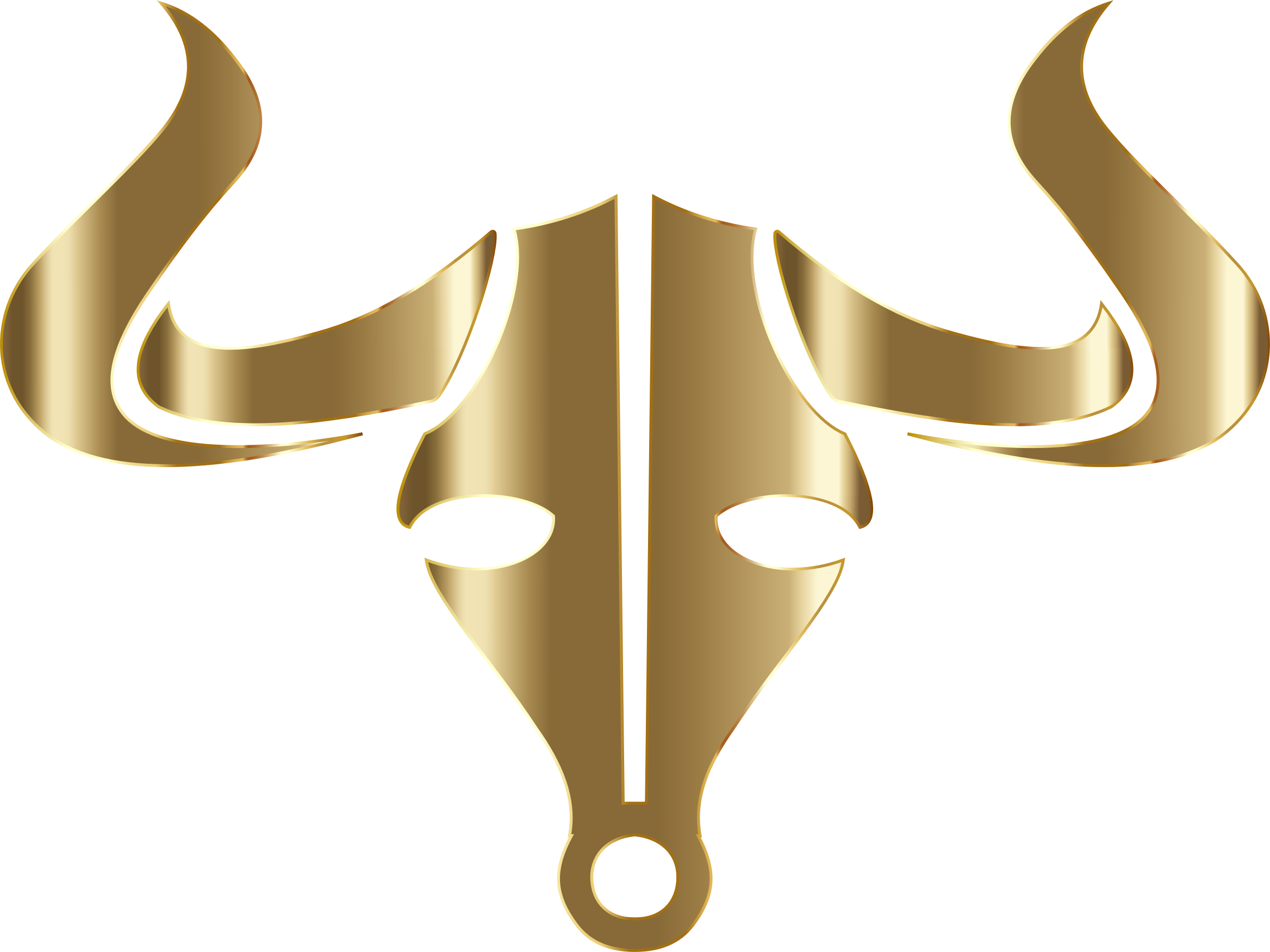 Clip Black And White Clipart Gold Icon No Background - Bull Horns Transparent Background (2336x1751), Png Download