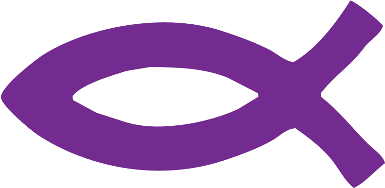 Jesus Fish Png - Purple Christian Fish Symbol (902x498), Png Download
