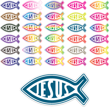 Jesus Fish Symbol Vector - White Jesus Fish On Black License Plate (400x400), Png Download