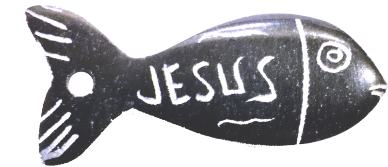Pocket Jesus Fish - Rock (800x346), Png Download